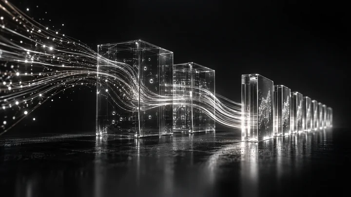 Evidence tying real work to completed outcomes, represented in a cinematic graphite and silver composition